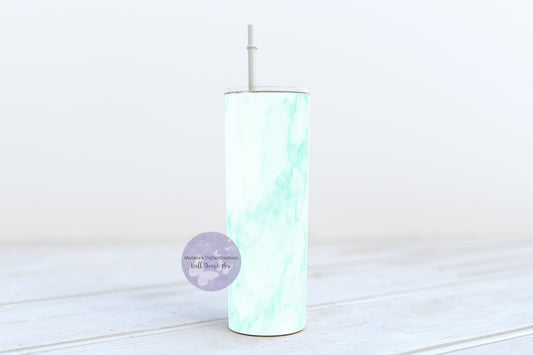 Teal Marble 20oz Skinny Tumbler