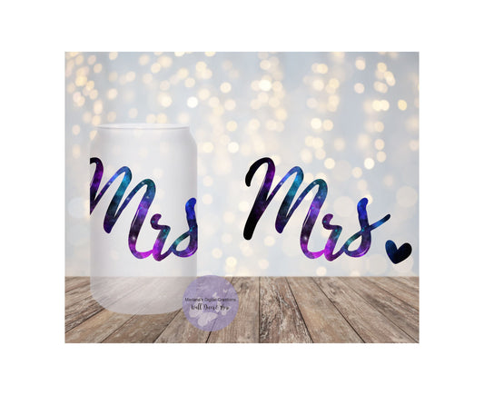 Mrs 16oz Frosted Glass Tumbler