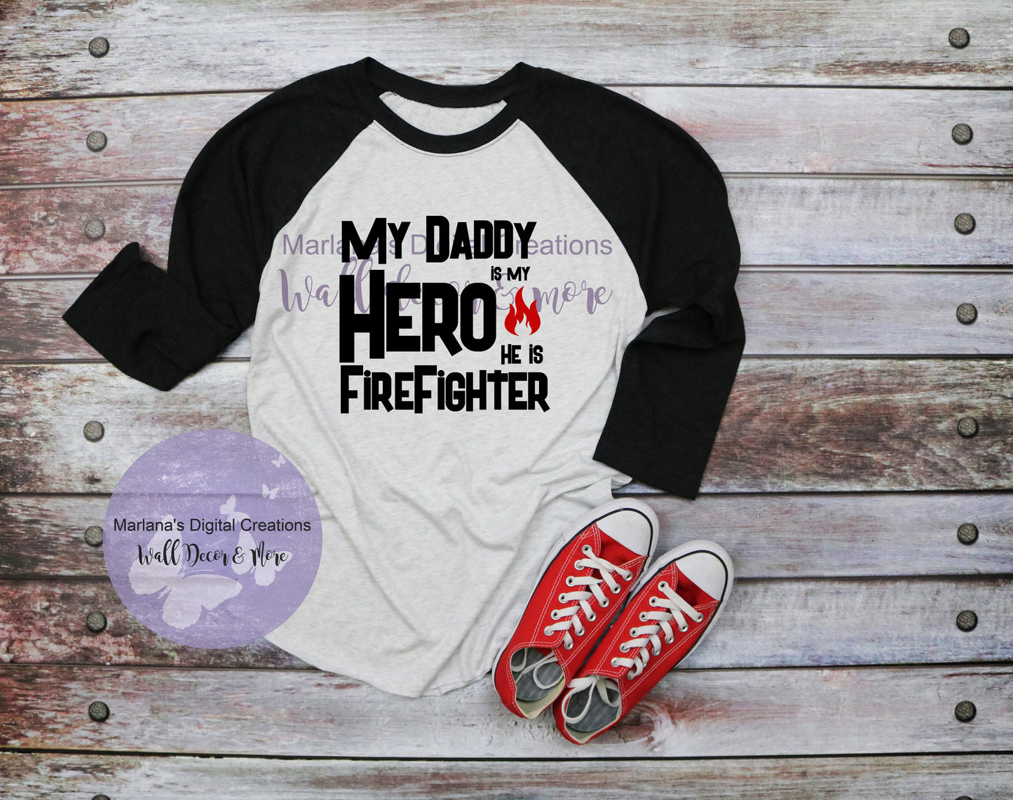 My Daddy Is My Hero Firefighter - Vinyl Print