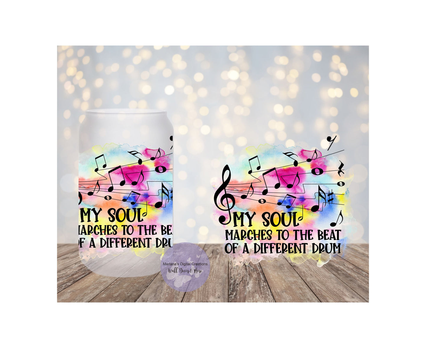 My Soul Marches To The Beat Of A Different Drum 16oz Frosted Glass Tumbler