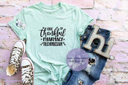 One Thankful Pharmacy Tech - Vinyl Print