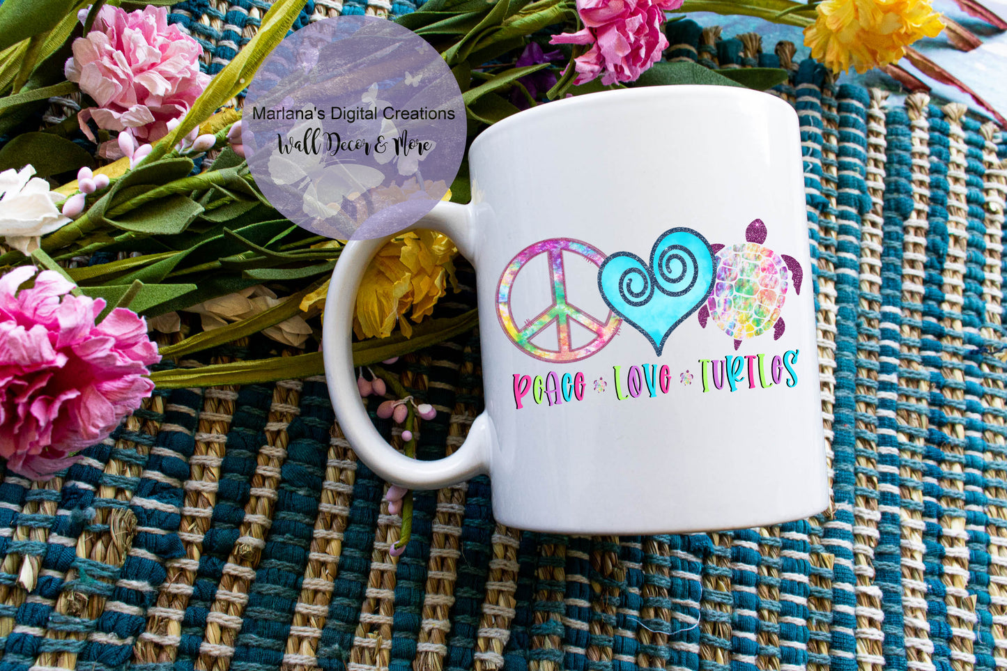 Peace Love Turtles - Mug
