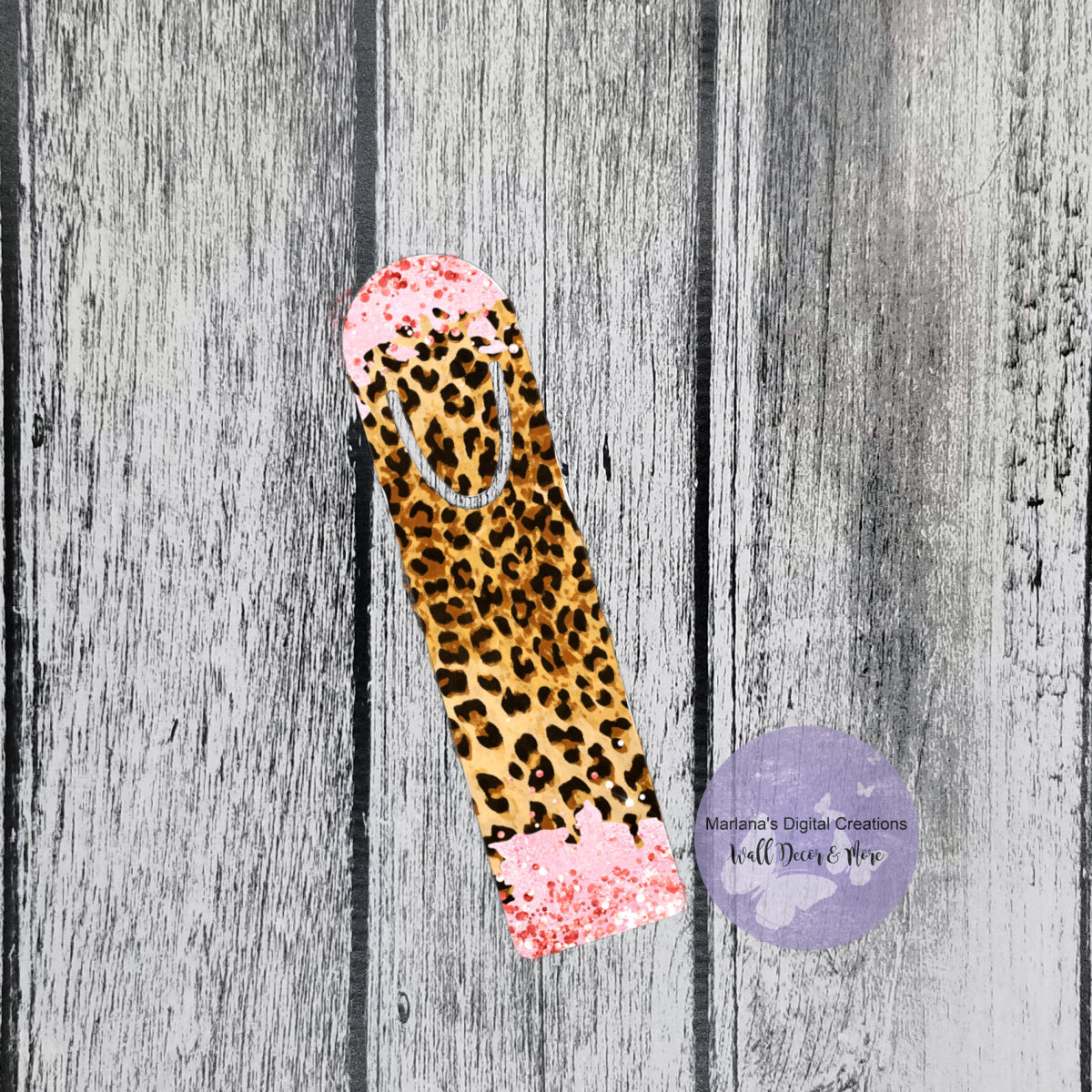 Pink Leopard Bookmark