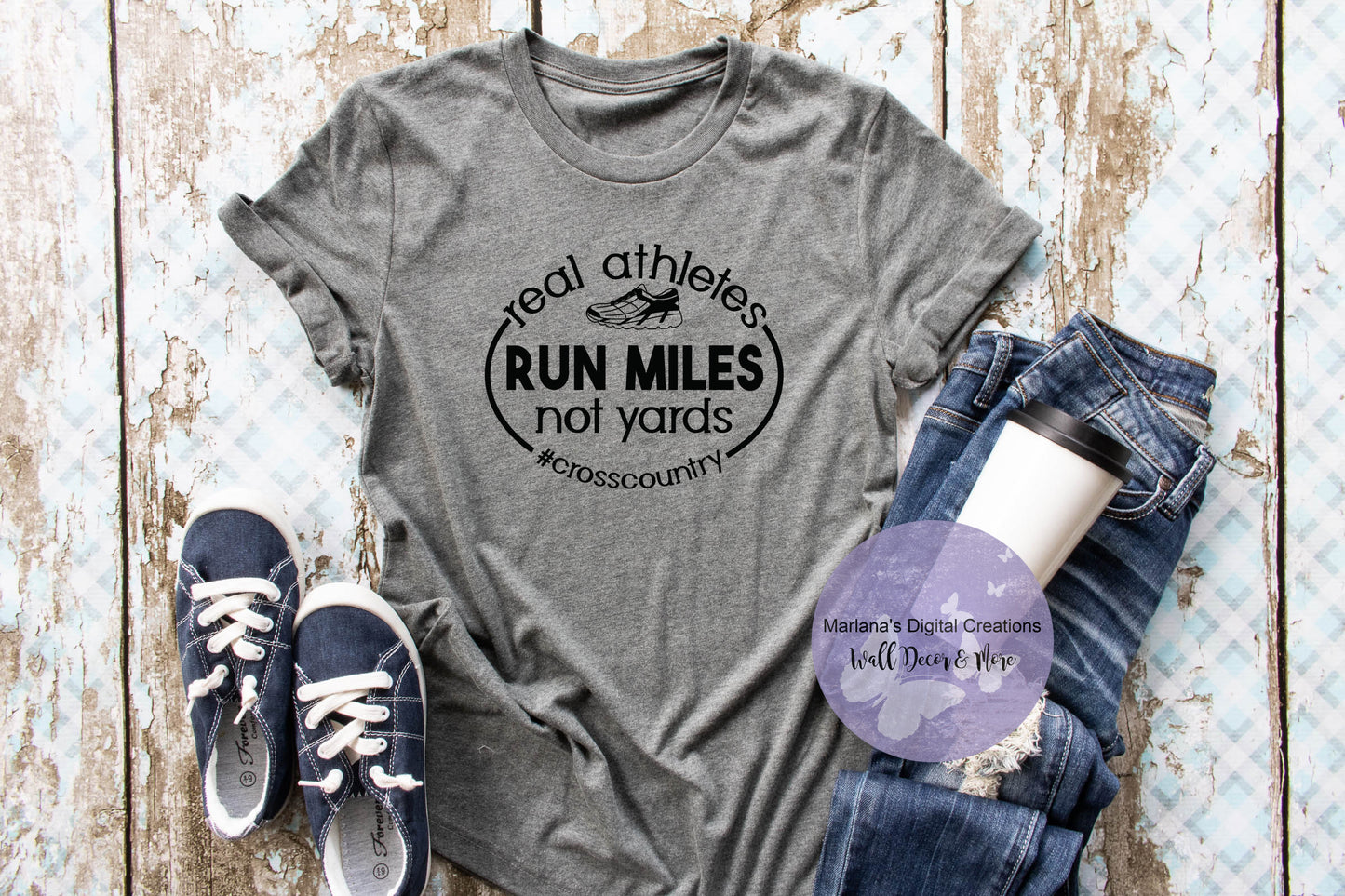 Real Athletes Run Miles Not Yards - Vinyl Print