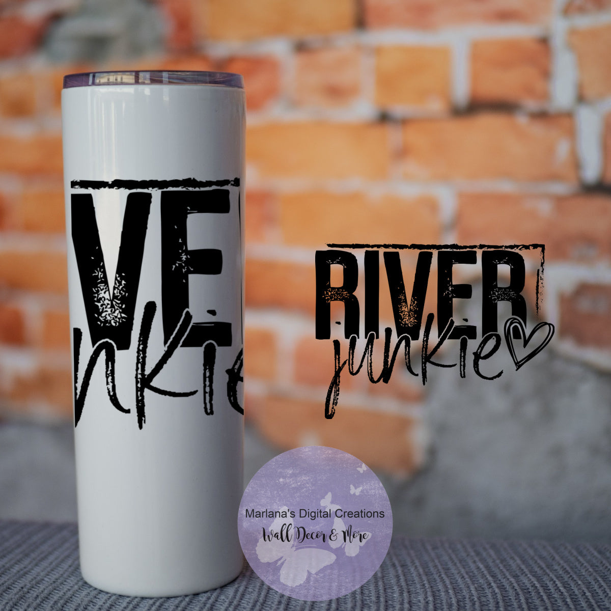 River Junkie Black 20oz Skinny Tumbler