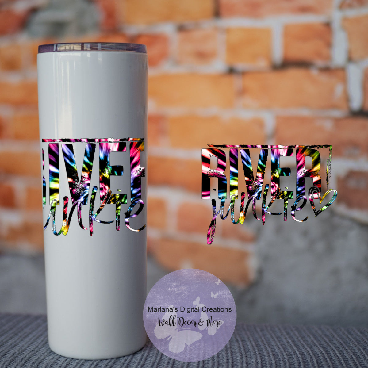 River Junkie Tie Dye 20oz Skinny Tumbler