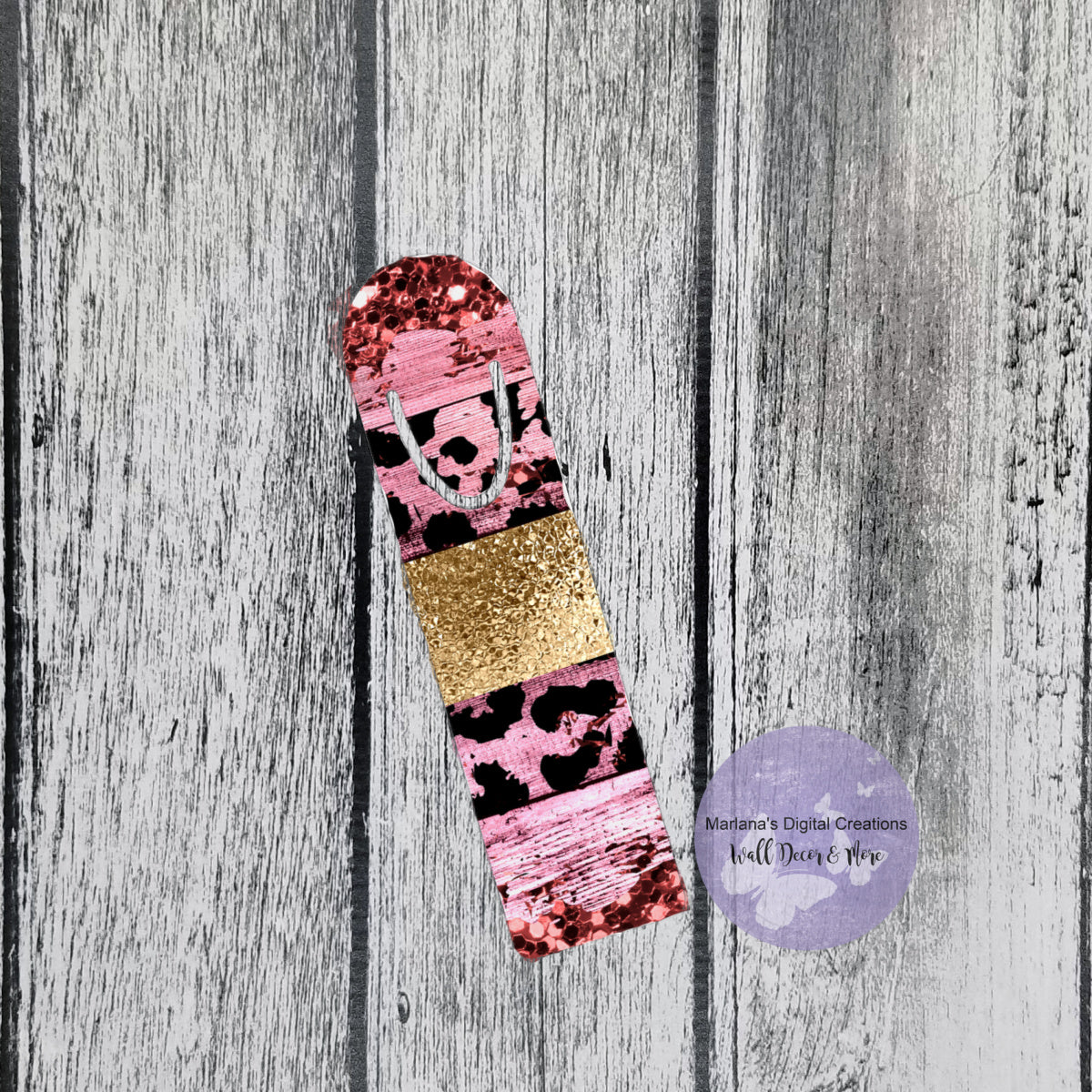 Rose Gold Leopard Bookmark