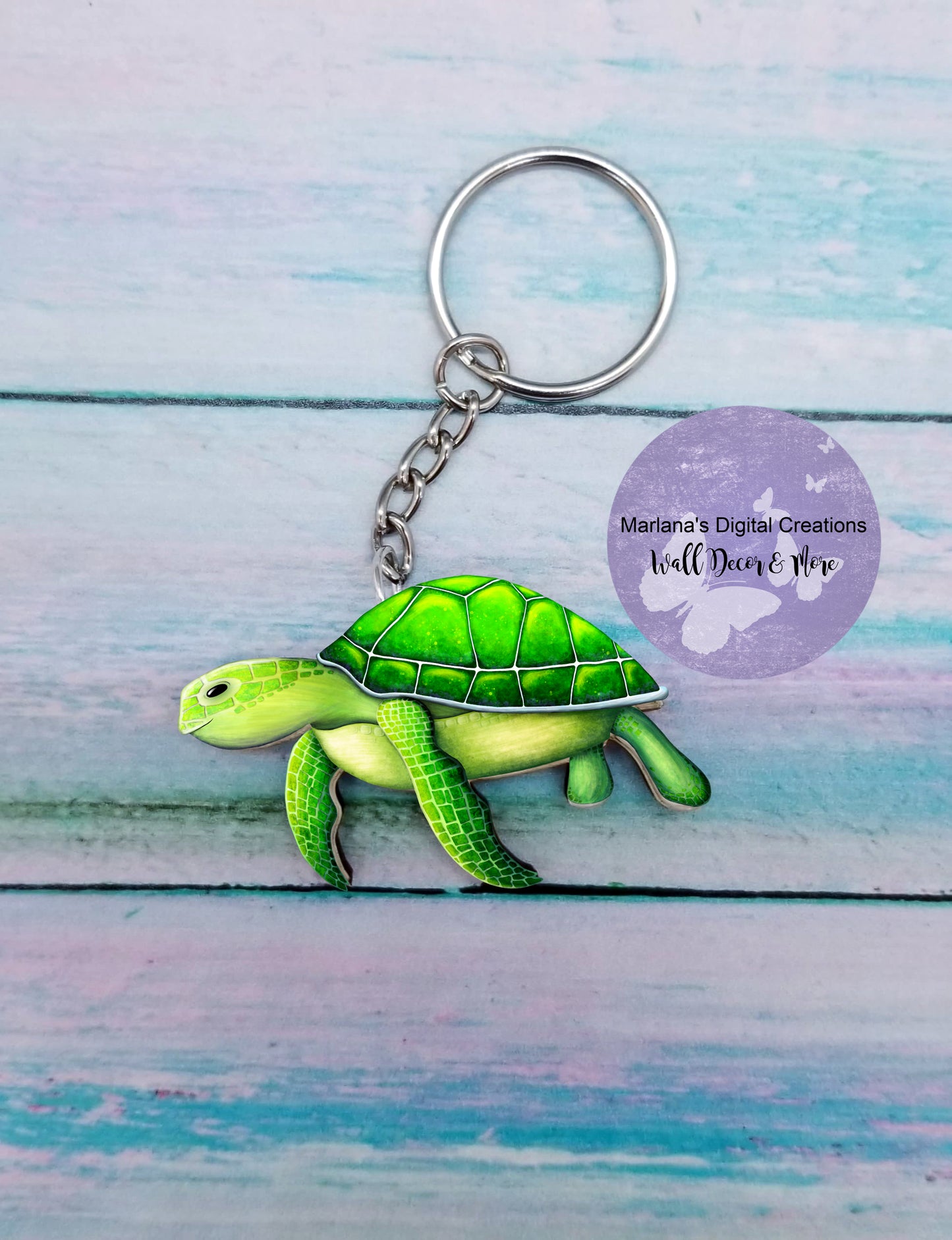 Sea Turtle Green Keychain