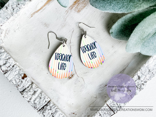 Teardrop SK Teacher Life Earrings