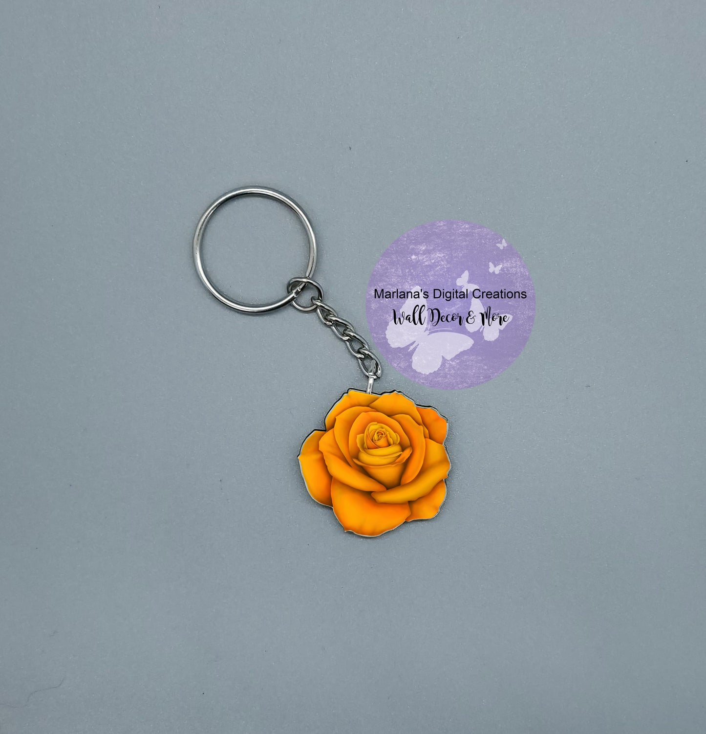 Solid Rose Orange Keychain