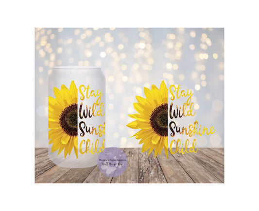 Sunshine Child 16oz Frosted Glass Tumbler