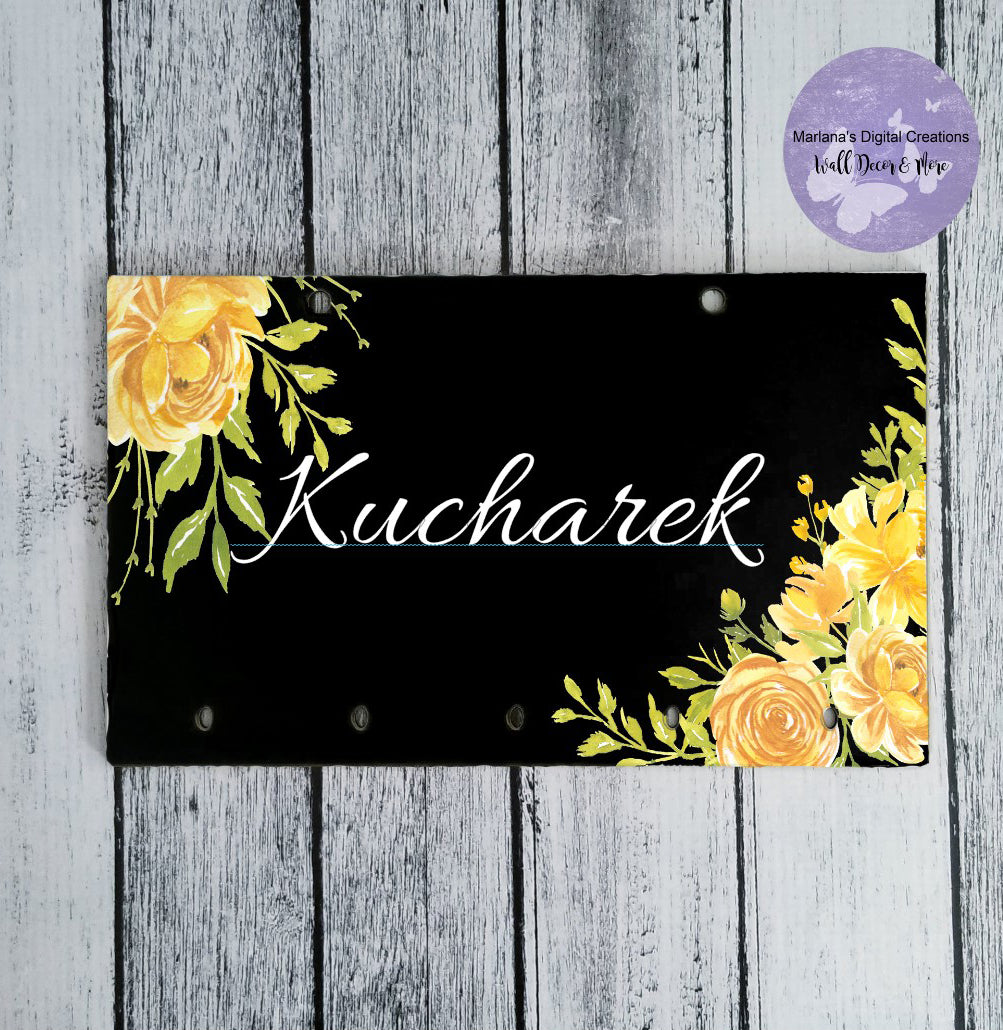 Black Floral Key Rack