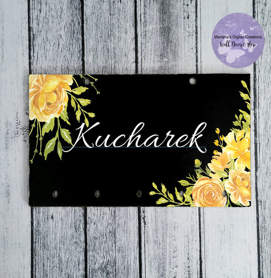 Black Floral Key Rack