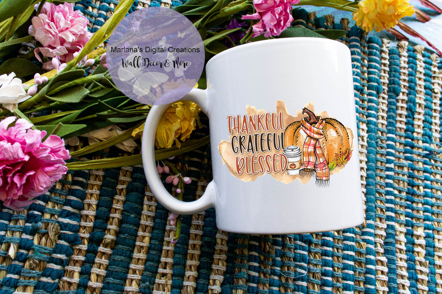 Thankful Grateful Blessed Pumpkin - Mug