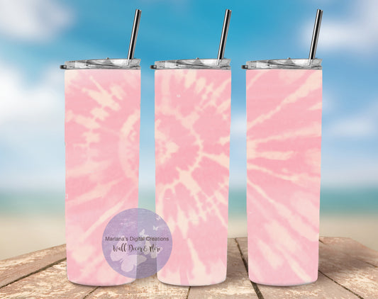 Tie Dye Pink and Yellow Sun 20oz Skinny Tumbler