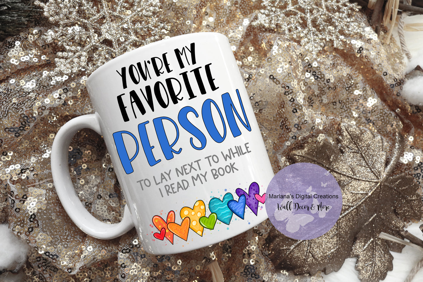 You're My Favorite Person Book Blue - Mug