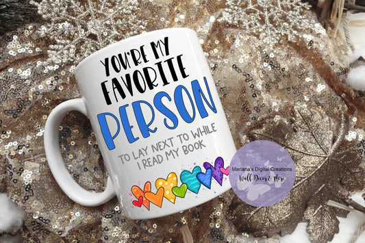 You're My Favorite Person Book Blue - Mug