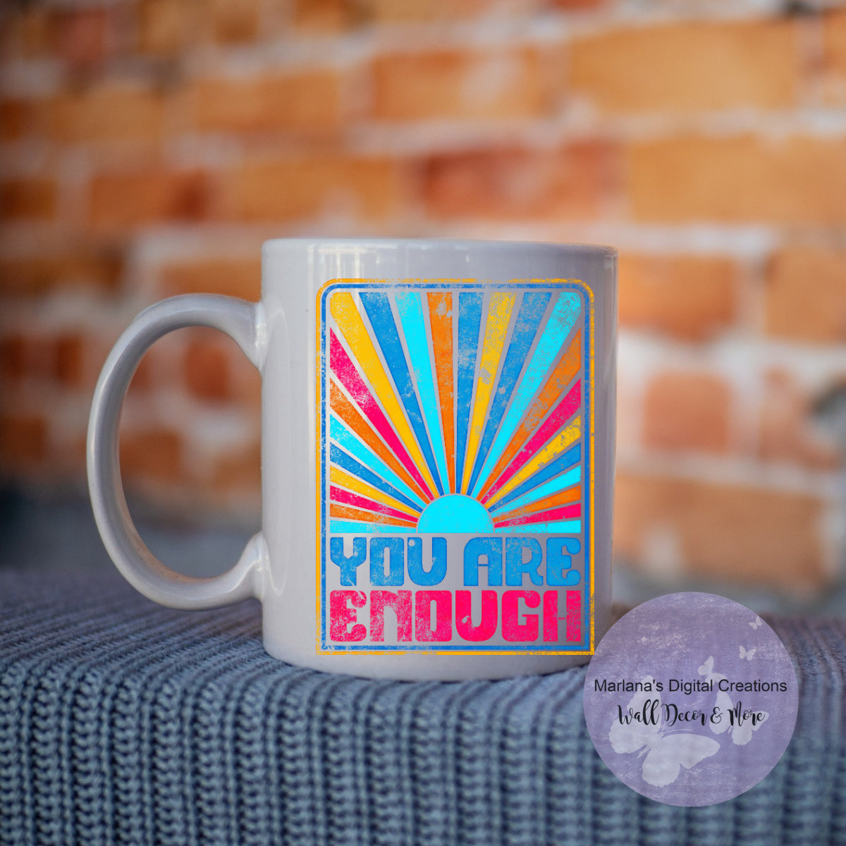 You Are Enough Blue Mug