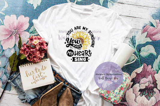 You Are My Sunshine - Heart Sing - Sublimation Print