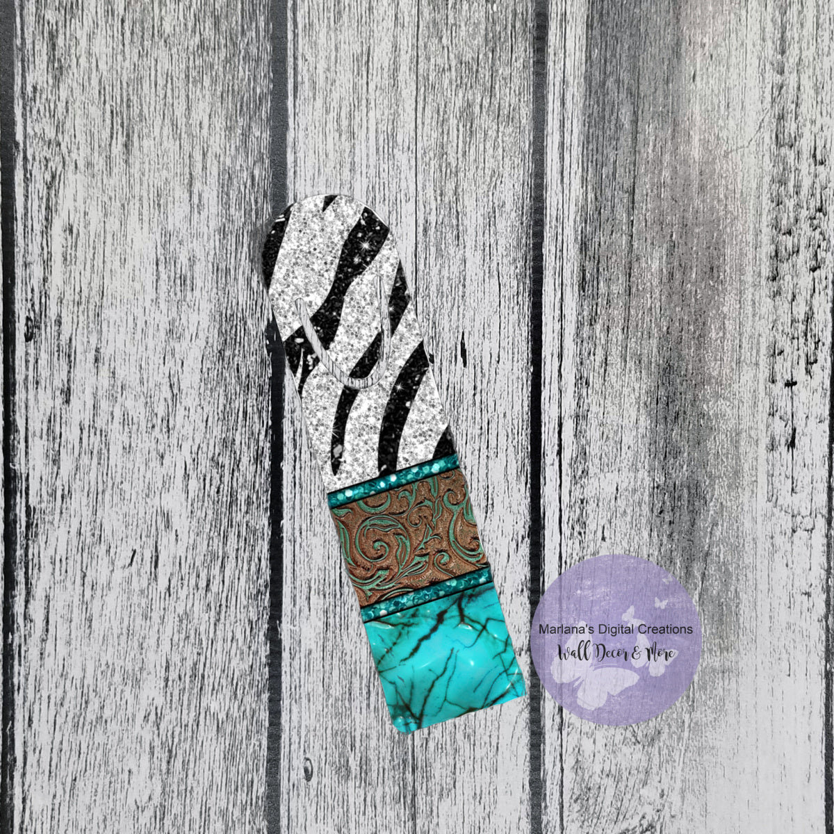 Zebra Turquoise Bookmark